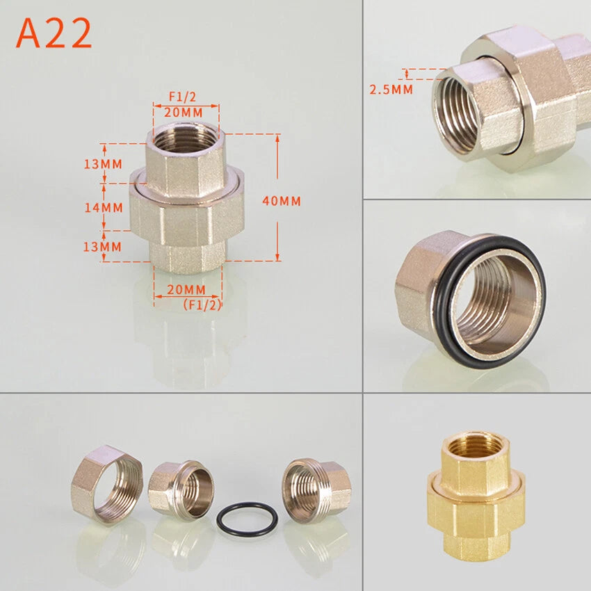 BSP 1/2" Brass Pipe Fittings — Adapters, Elbows, Tees & Connectors
