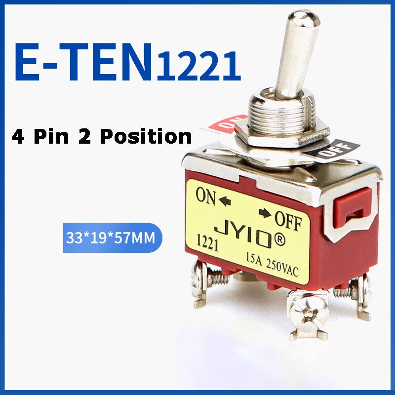 Metal Toggle Switch 250V AC 15A — On/Off Flick Switch for Dashboard & Panel (BEM / E-TEN)
