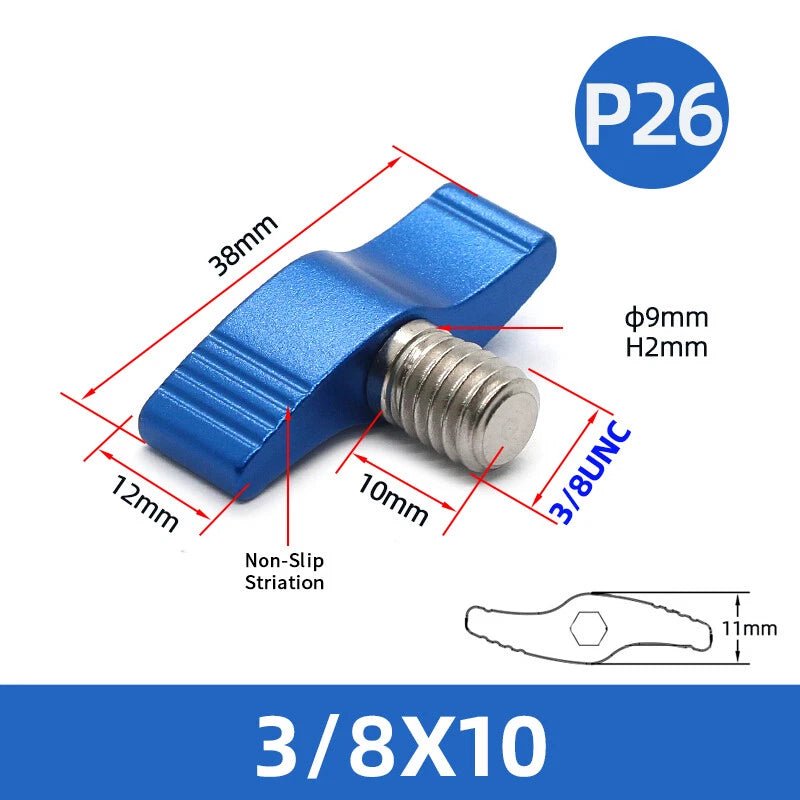 UNC 3/8" & 1/4" Wing Thumb Screws – Single & Double Wing T - Type, Aluminum & Stainless Steel - HomeDIYer