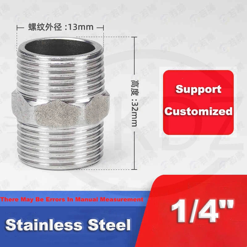 BSP Male to Male Stainless Steel Hexagon Nipple Pipe Fittings | 201 / 304 / 316 | 1/8" to 4"