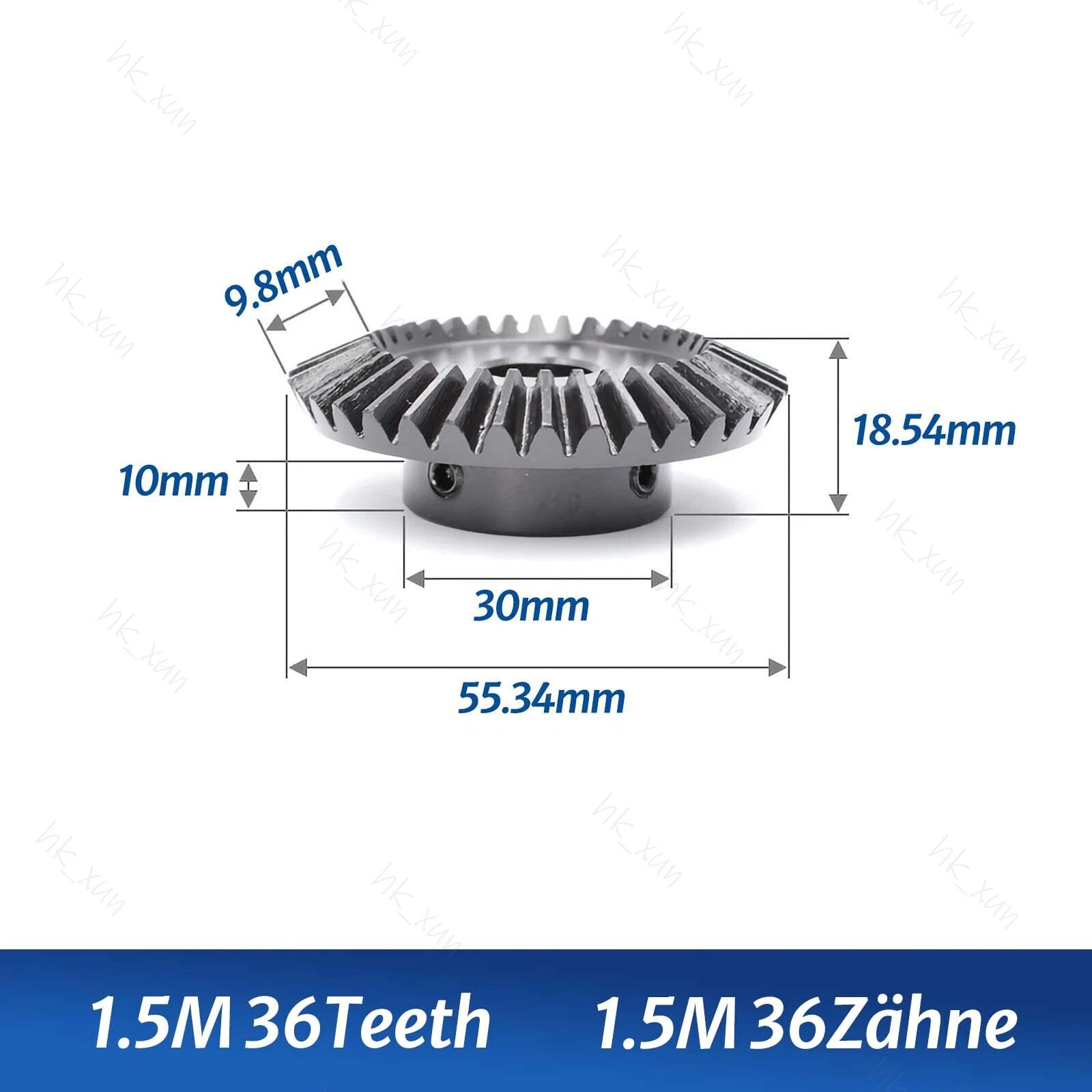 1/1.5/2 Mod 15-40 Tooth 1:2 Metal Motor Bevel Gears 90° Pairing Gear 45# Steel