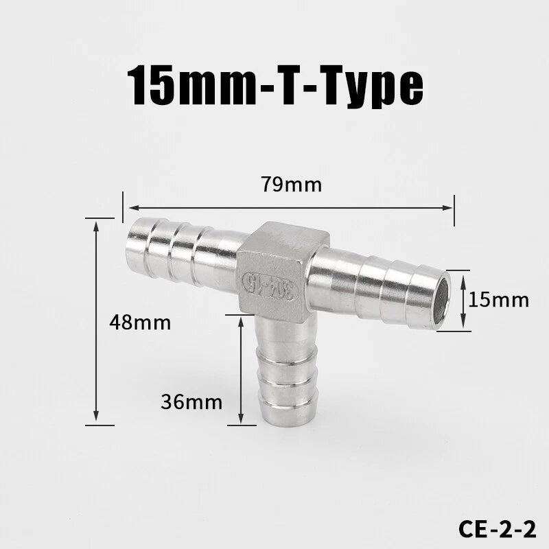 Stainless Steel BSP Hose Tail Connector Fitting — Y / L / T / Inline Type