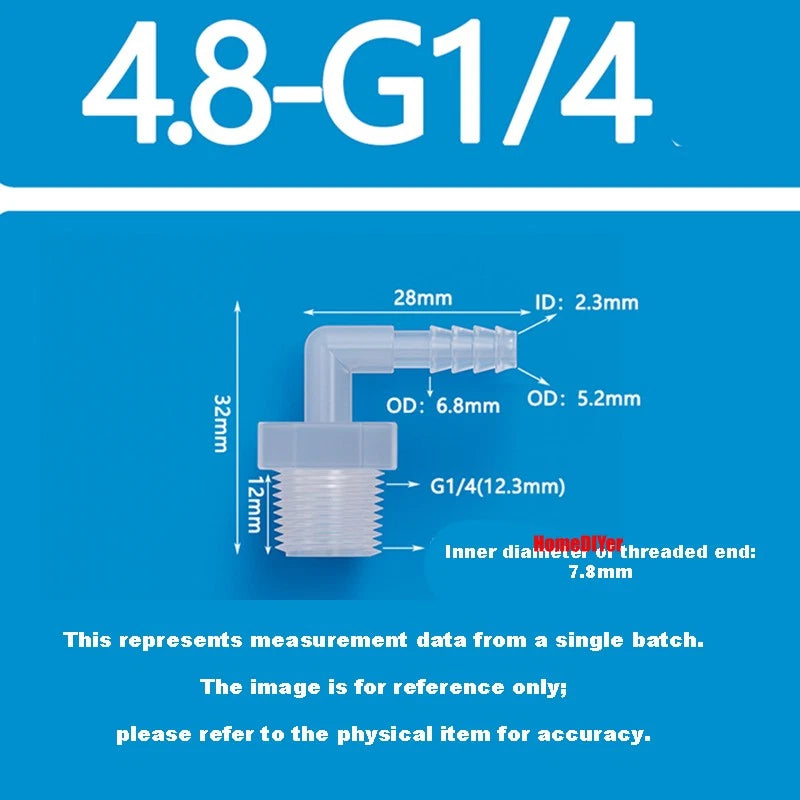 Male Thread Barbed 90° Elbow Hose Connector — Plastic Pipe Fitting with Washer