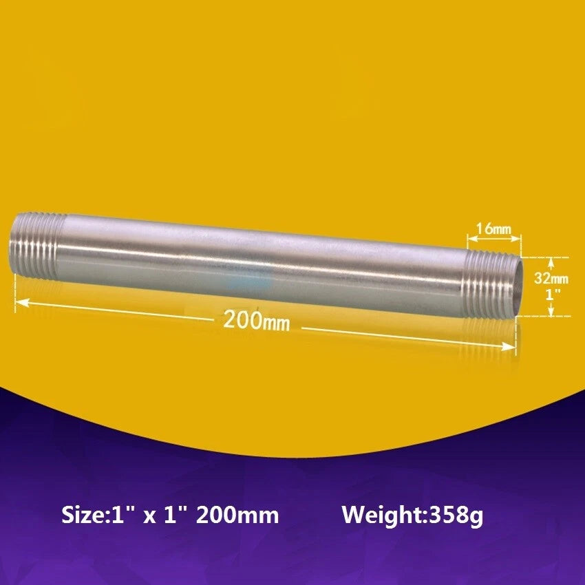 Stainless Steel BSP Male Threaded Double Nipple Pipe Extension Fitting | 1/2" 3/4" 1"