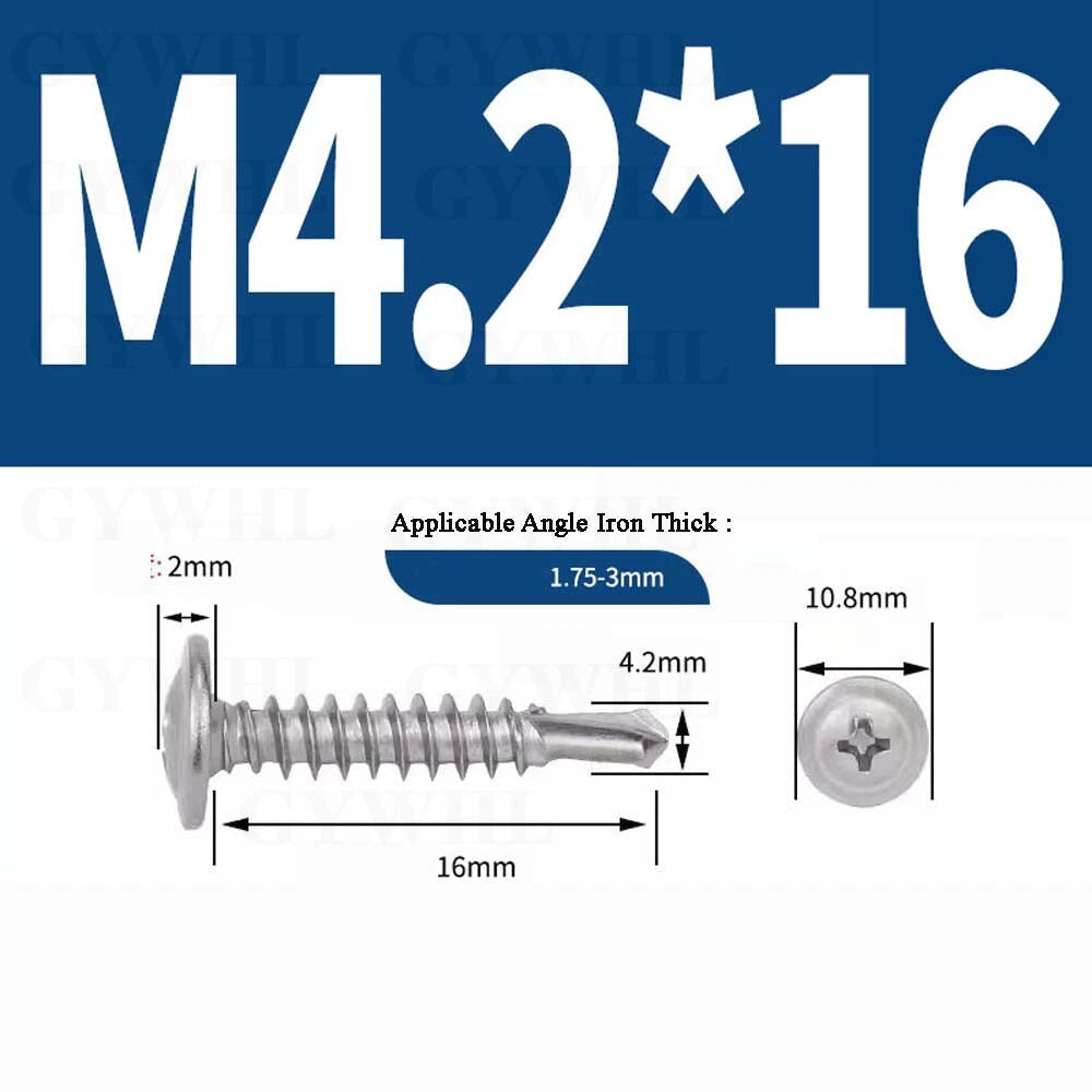 M4.2 M4.8 Self Drilling Wafer Head Screws – Steel & Stainless for Sheet Metal