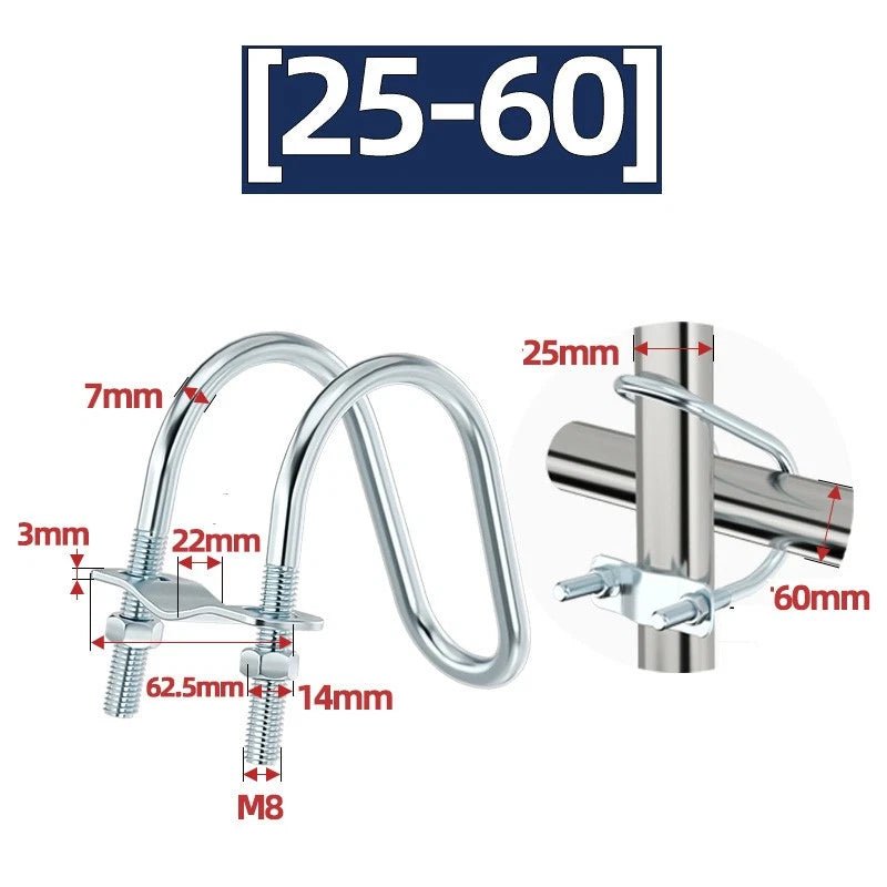 U - Bolt Pipe Clamp — Double & Single U - Shape Saddle Clamp for Greenhouse & Awning Frames - HomeDIYer