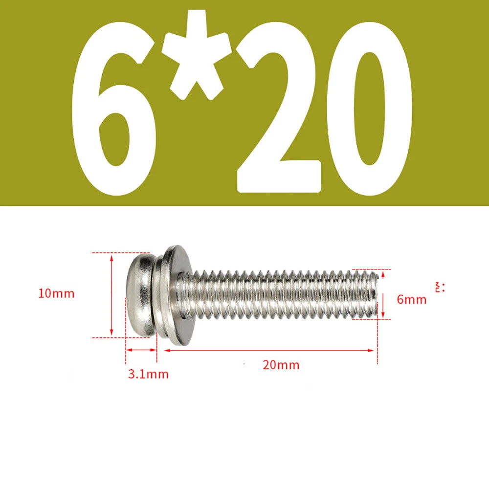 M5–M8 Phillips Pan Head Screws with Flat Washer – Nickel Plated or Black Zinc, Carbon Steel