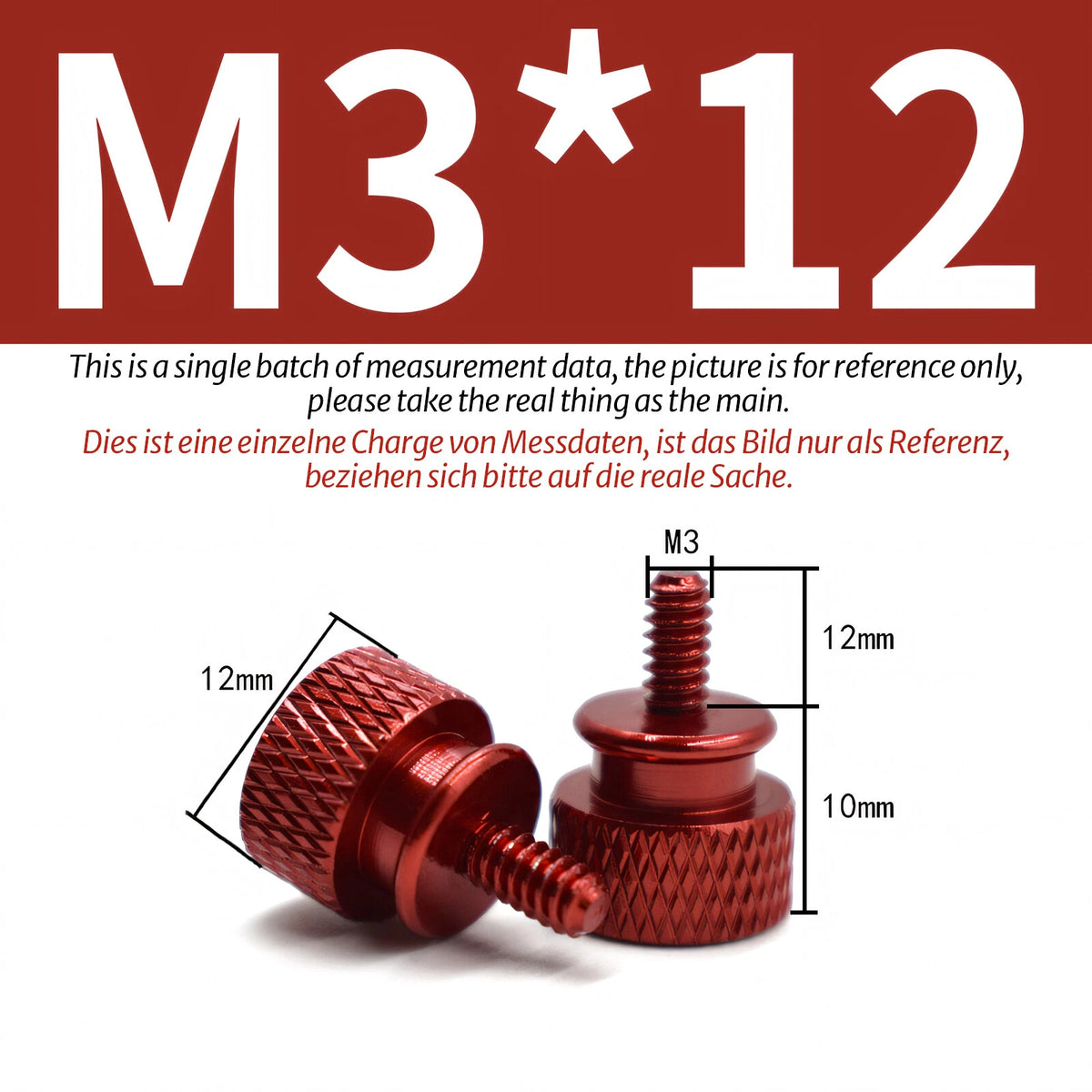 M3 Knurled Thumb Screws – Colorful Aluminum Alloy Hand-Tighten Grip Bolts