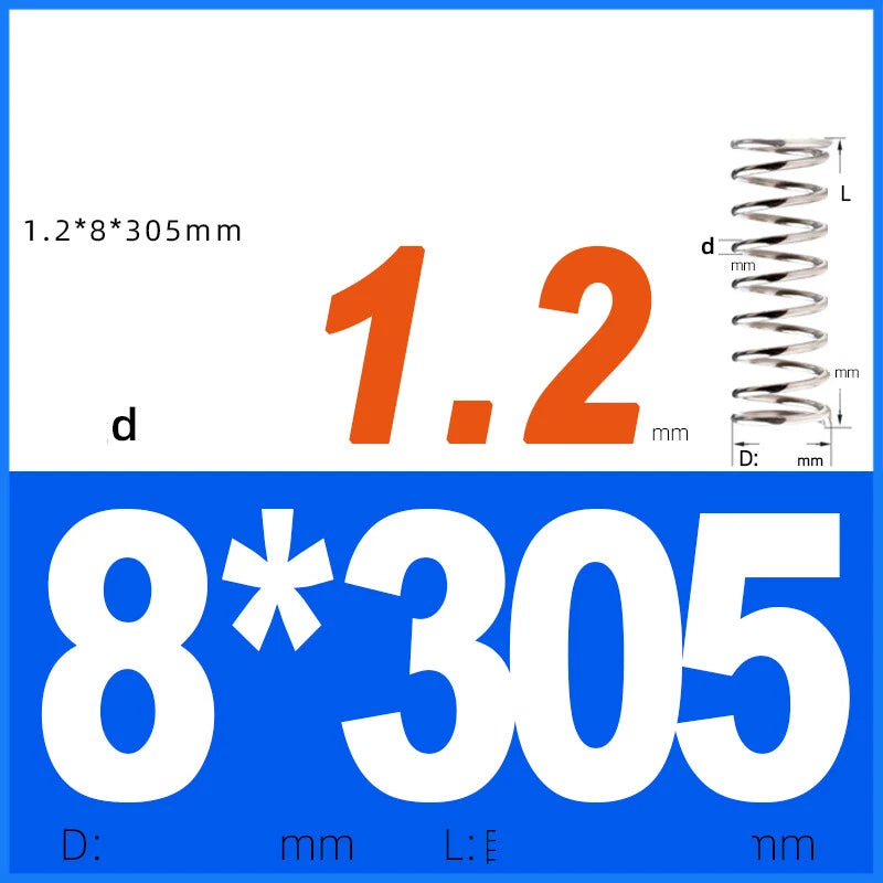 Compression Spring 1.2mm Wire Dia 8mm - 13mm OD Small Pressure Springs