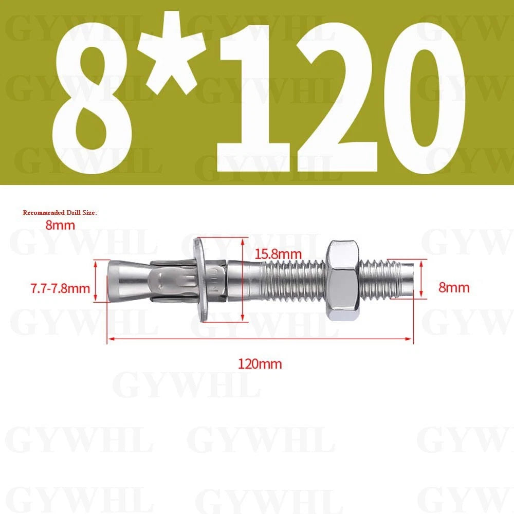 Hex Head Expansion Anchor Bolts — M6 to M20, Stainless Steel A2 & Zinc Plated, Extra Long
