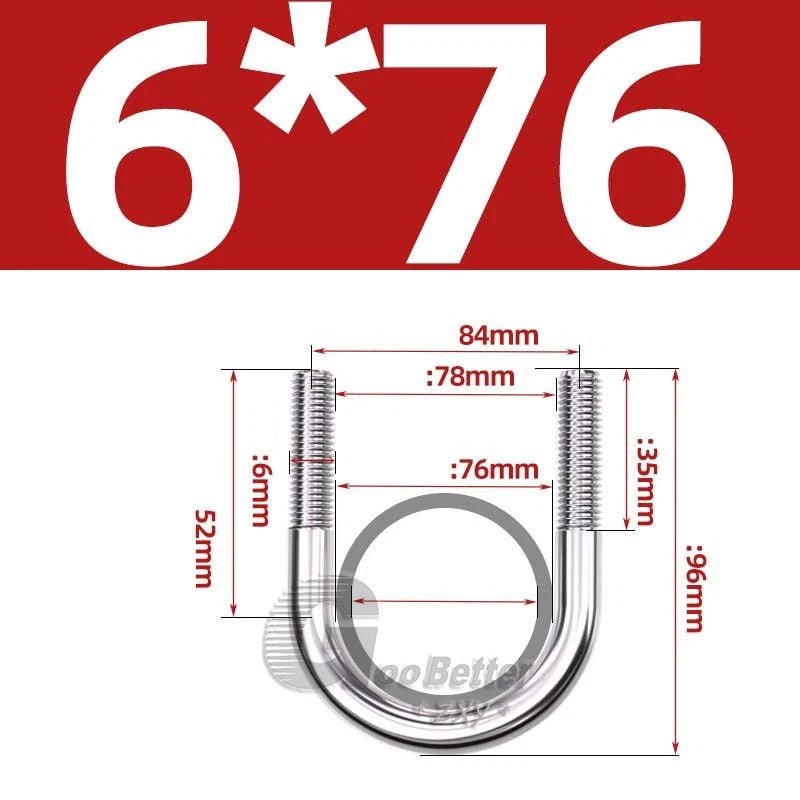 Square U - Bolts Stainless Steel — M6 to M24 | 304 A2 & 316 A4 Marine Grade - HomeDIYer
