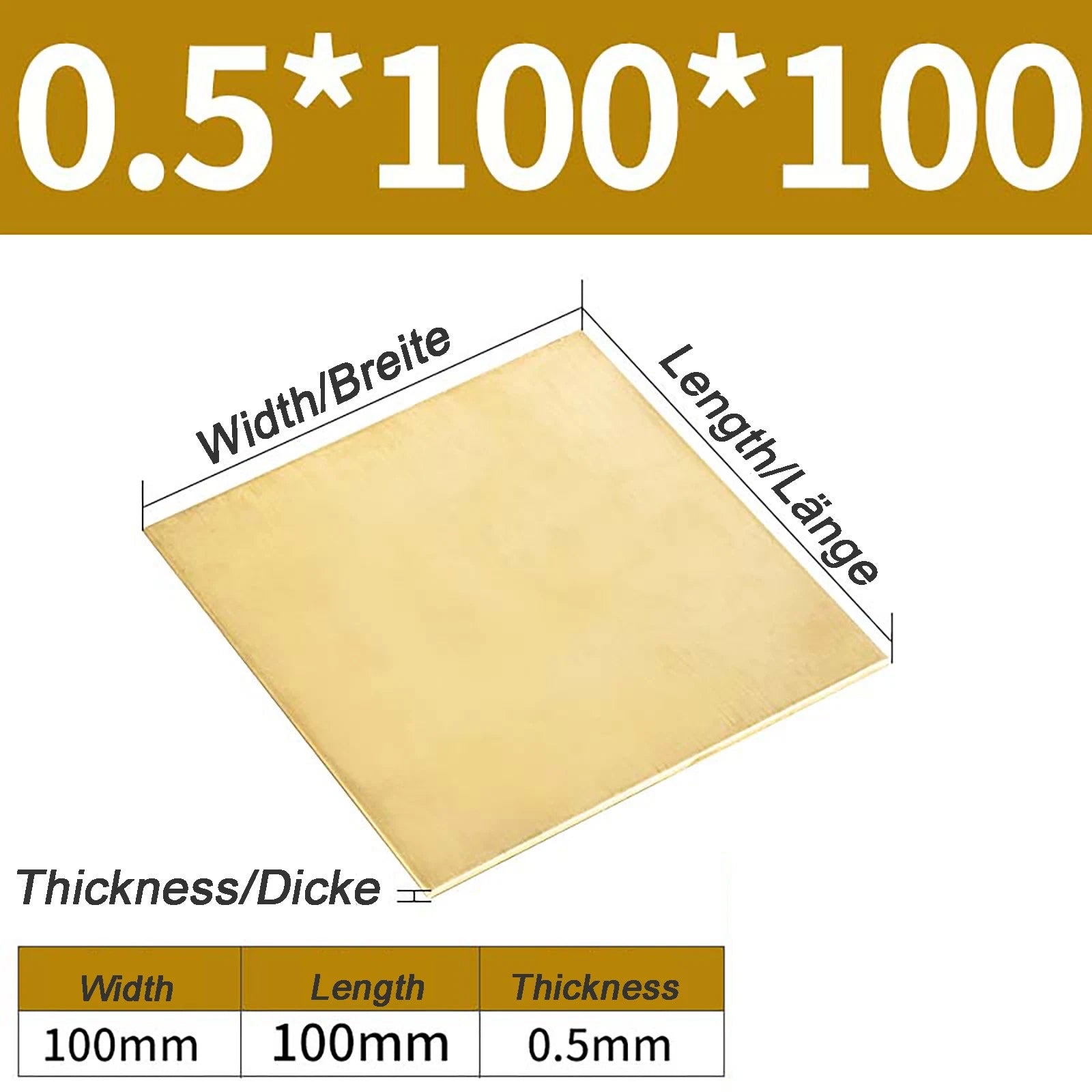 Natural Brass Sheet Metal guillotine cut - 0.3mm - 3.0mm - Multiple Sizes