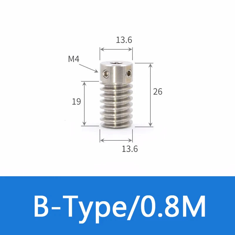 Brass Worm Wheel Gear 0.5/0.8/1/1.5 Module Transmission Gear Worm Rod Gear Shaft