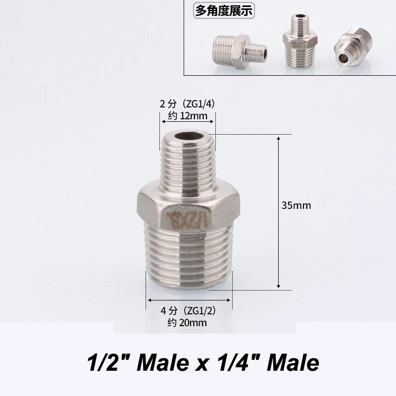 Stainless Steel 90° Elbow BSP Pipe Fittings — Female & Male Reducing Adapters