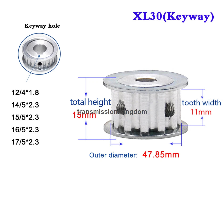 XL 10T-40T Synchronous Wheel Width 11mm Timing Belt Pulley Bore 4-20mm