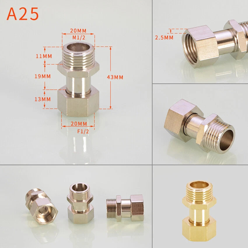 BSP 1/2" Brass Pipe Fittings — Adapters, Elbows, Tees & Connectors