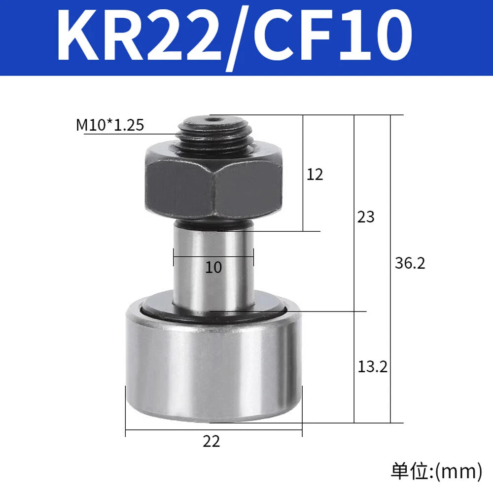 CF3-CF30-KR10-KR90 Bearing Steel Cam Follower Bolt-type Needle Roller Bearings