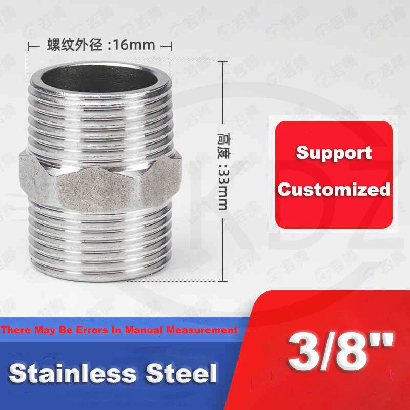 BSP Male to Male Stainless Steel Hexagon Nipple Pipe Fittings | 201 / 304 / 316 | 1/8" to 4"
