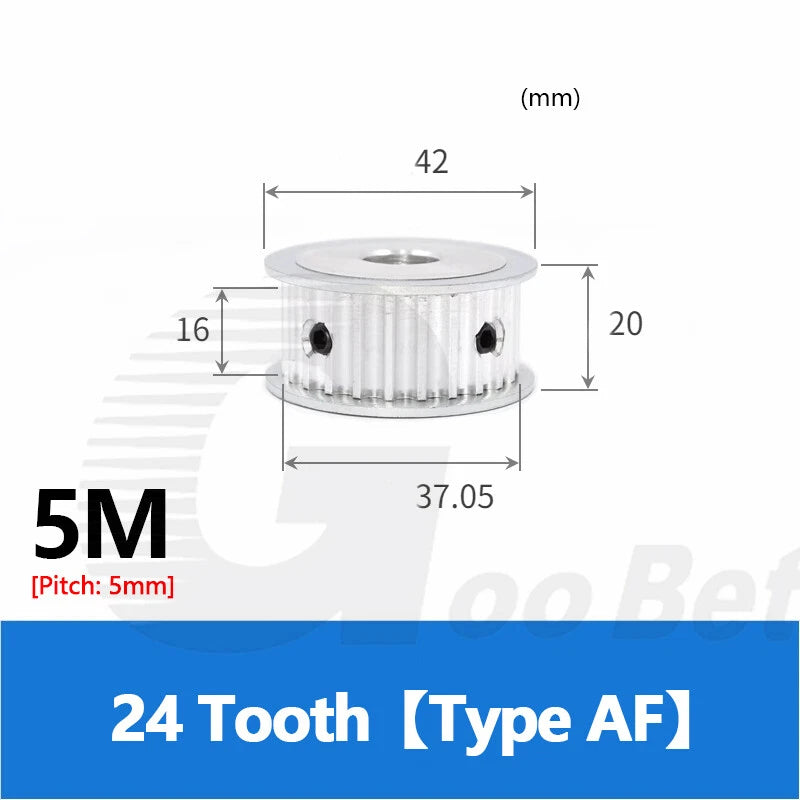 5M 15mm Timing Belt Drive Pulley 5mm Pitch 10-40 Tooth 4-25mm Bore HTD Aluminium