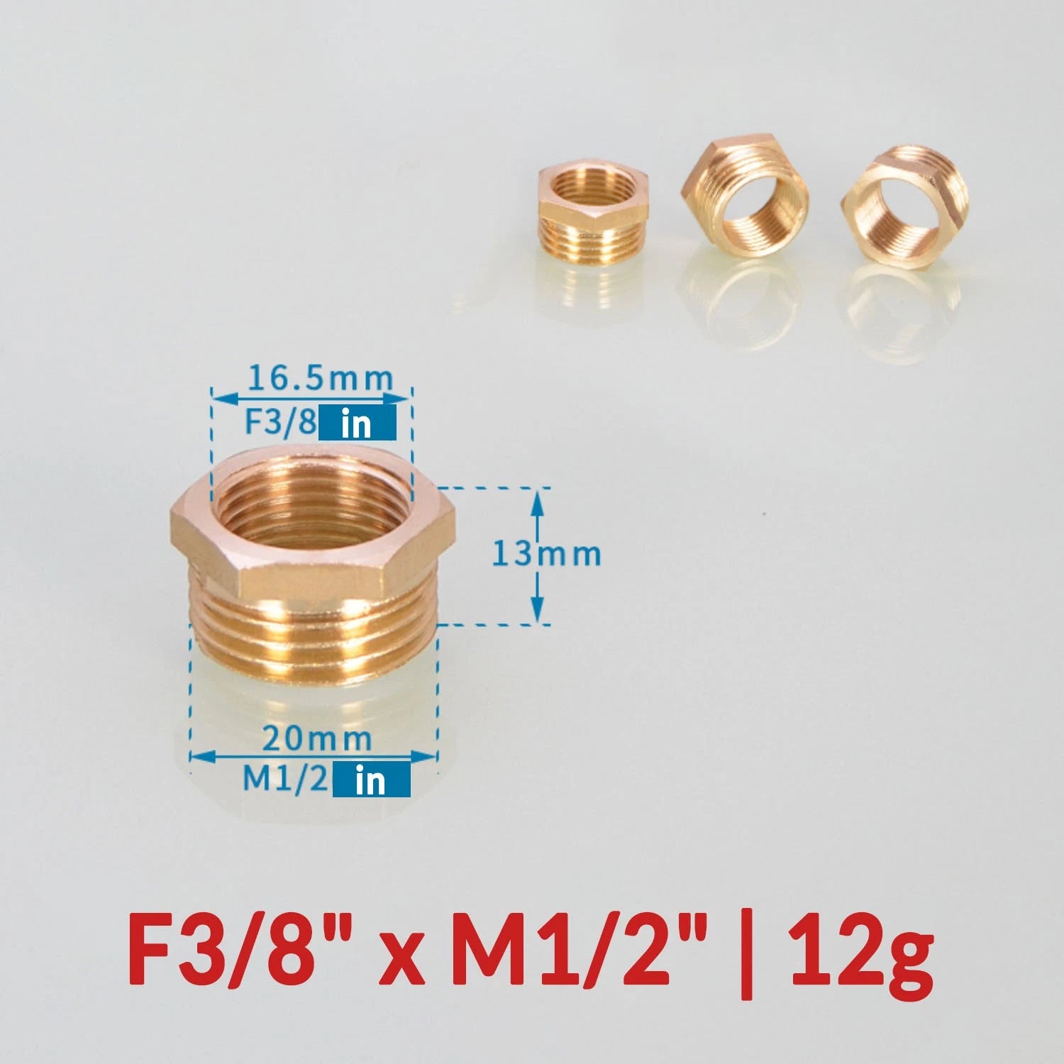 BSP Brass Reducing Hexagon Bush — Male to Female Thread Pipe Fittings