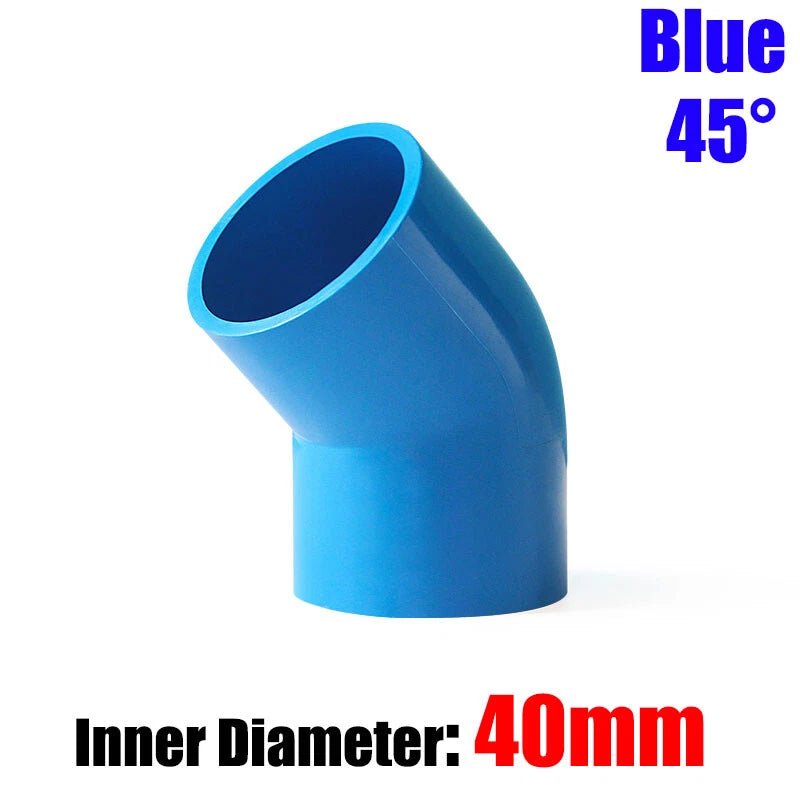 PVC Water Supply Pipe Fittings 45° Elbow Connector 20mm to 160mm White Blue Grey