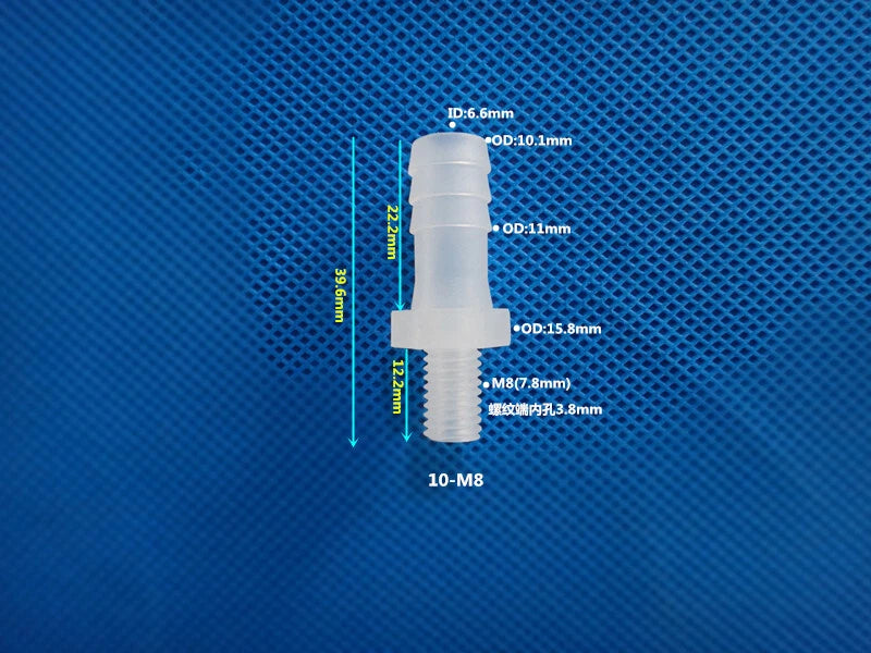 Aquarium Accessories Plastic Hose Barb Fitting Metric Thread Male Connector