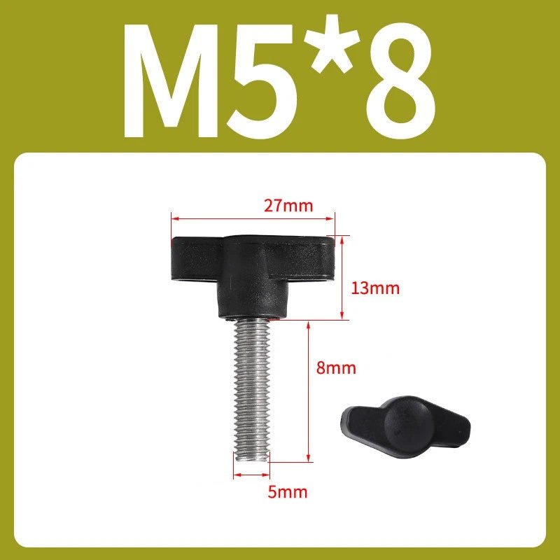 M4 M5 M6 M8 Wing Knob T - Handle Thumb Screw Bolts – Plastic Clamping Knob with Male Thread - HomeDIYer