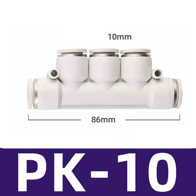 White Pneumatic Push Fit Connector Tube Pipe Joiner Air Water Lines Hose 4-16mm