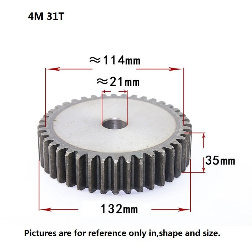 45# Steel 4Mod 10T-80T Spur Gears Thickness 35mm Motor Pinion Transmission Gear