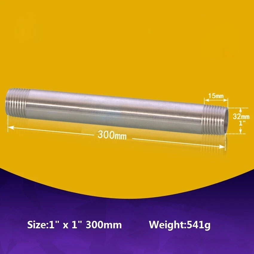 Stainless Steel BSP Male Threaded Double Nipple Pipe Extension Fitting | 1/2" 3/4" 1"