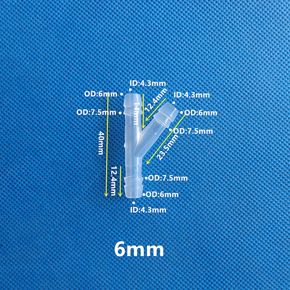 Y-Type 3-Way Barbed Hose Connector — Plastic Tee Fitting for Tube & Pipe