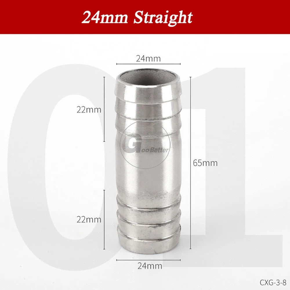 A2 Stainless Steel 8-41mm Barbed Hose Connector,Hosetail Pipe Air Water Oil Fuel