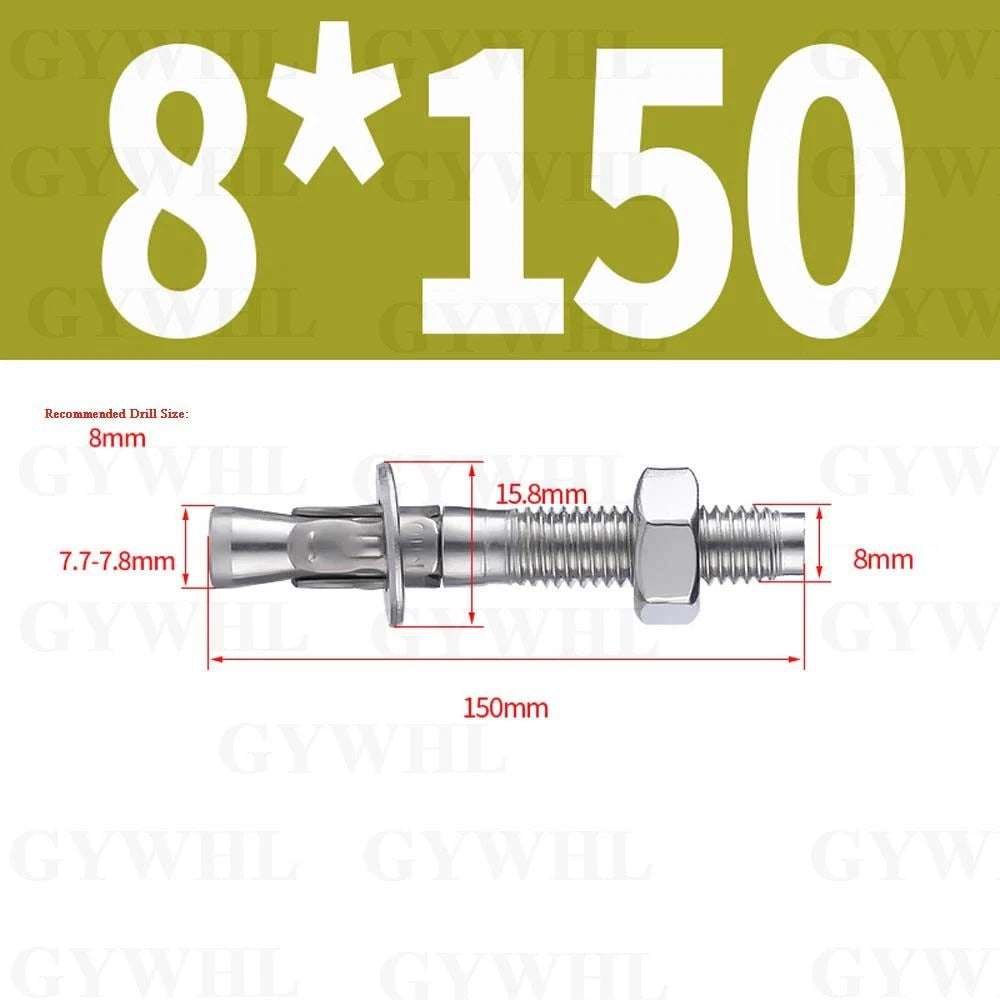 Hex Head Expansion Anchor Bolts — M6 to M20, Stainless Steel A2 & Zinc Plated, Extra Long