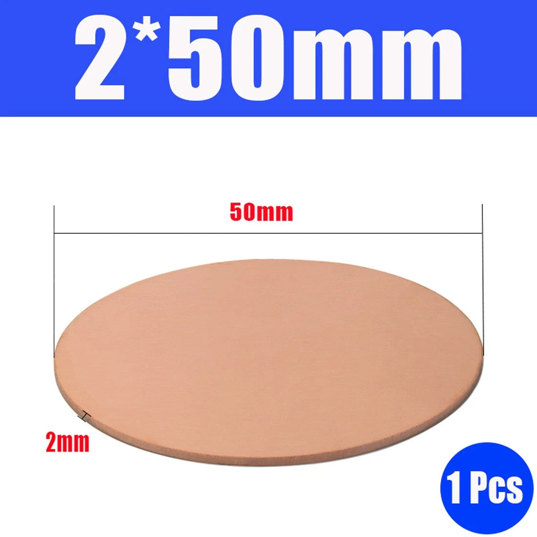 Thick 1.6-6mm Solid 99% Pure Copper Blanks Discs Ø 10-300mm Round Plate Metal