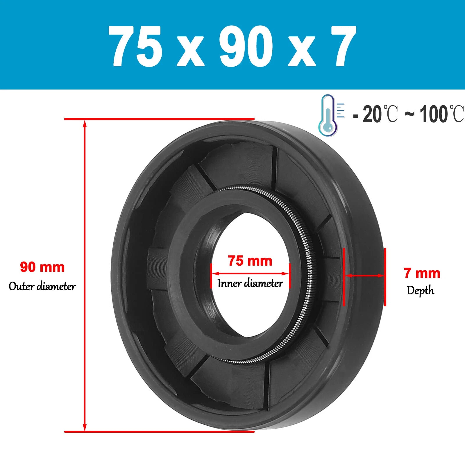 Oil Seal 75 76 77 78 79 80 81 82mm Inner dia Rotary Shaft Double Lip R23 TC TTO