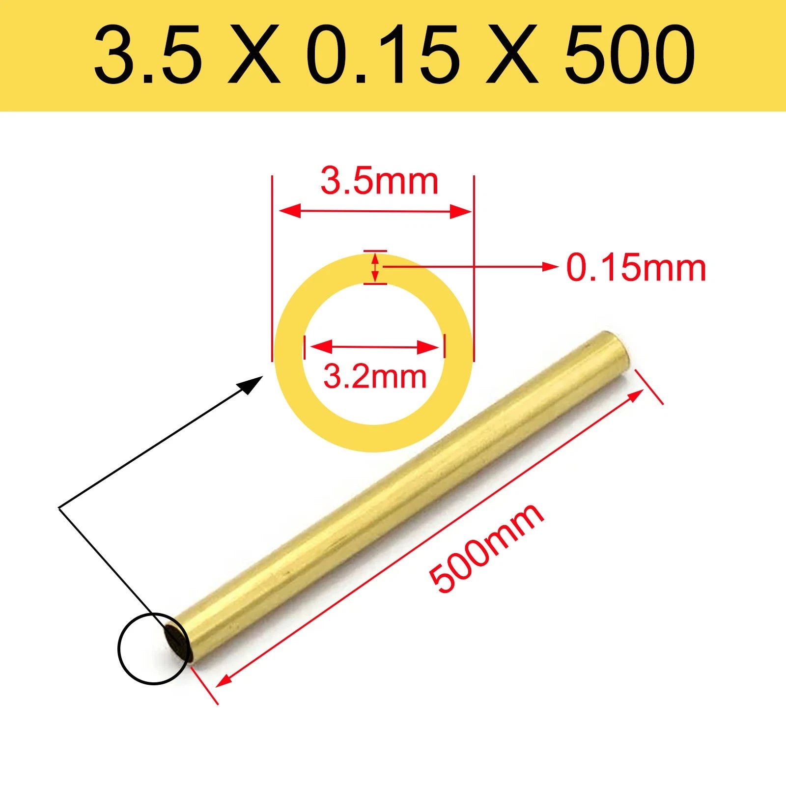 Brass Tubes ROUND PIPE Cu 62% OD 2mm 3mm 4mm 5mm 6mm 7mm 8mm 9mm 10mm To 90mm