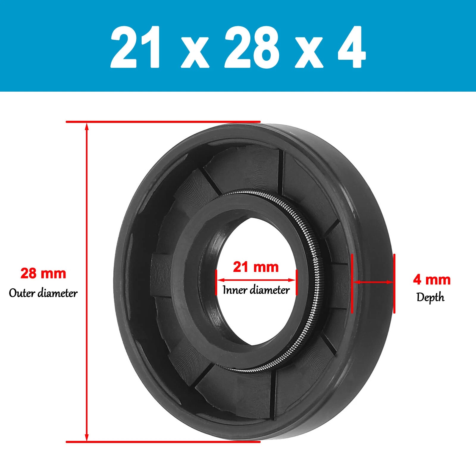 Oil Seal 21mm 22mm 23mm 24 mm ID Rotary Shaft Double Lip R23 TC 4 - 12mm Depths