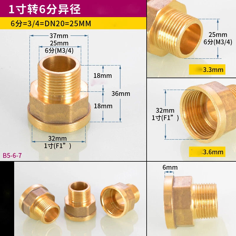Hex Reducer Bushing Female to Male NPT Hose Fitting — 1/8" to 1" Sizes