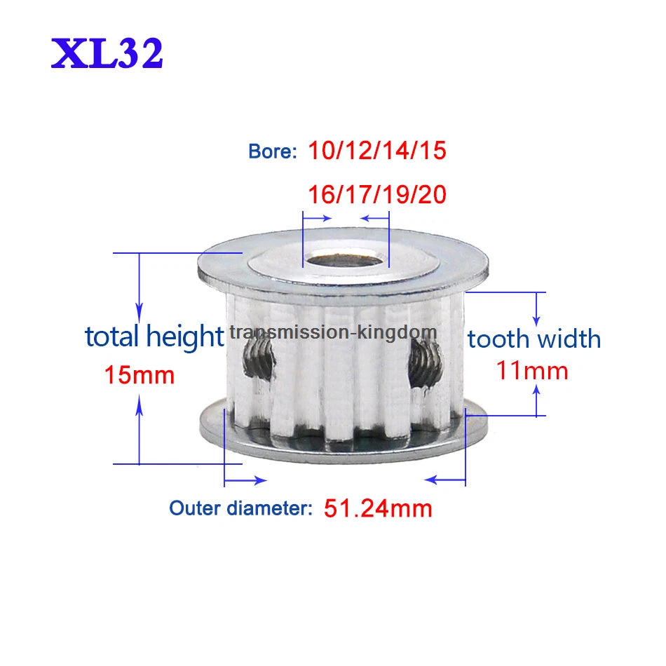 XL 10T-40T Synchronous Wheel Width 11mm Timing Belt Pulley Bore 4-20mm