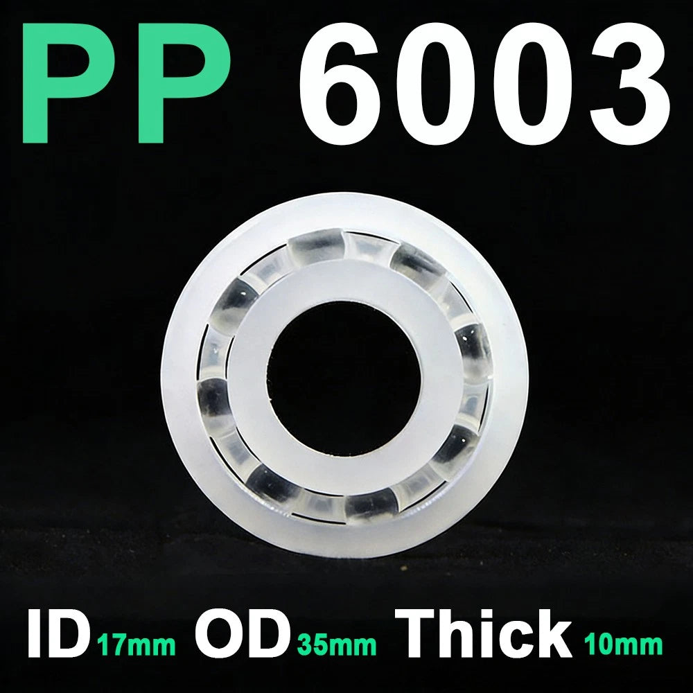 Plastic Bearing PP 608 6000 6001 6004 6206 Glass Balls ID 6mm~30mm Ball Bearings
