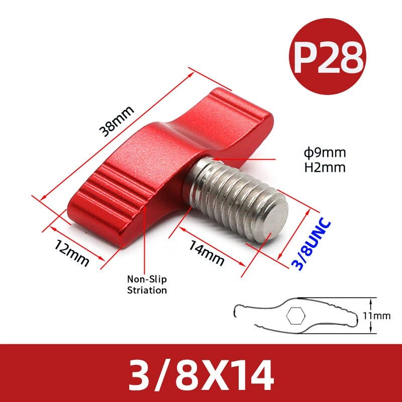 UNC 3/8" & 1/4" Wing Thumb Screws – Single & Double Wing T - Type, Aluminum & Stainless Steel - HomeDIYer