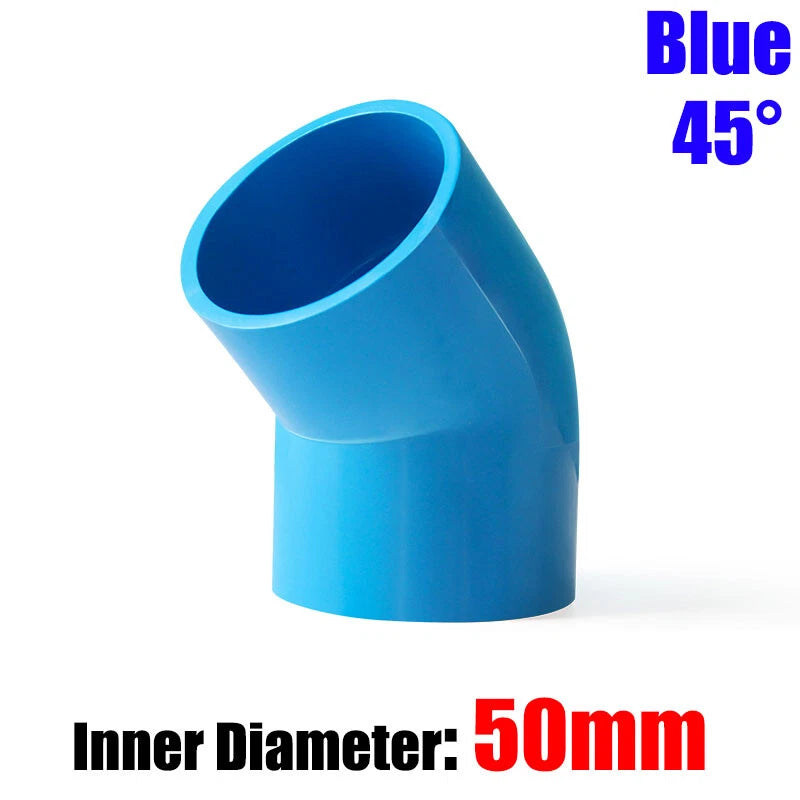 PVC Water Supply Pipe Fittings 45° Elbow Connector 20mm to 160mm White Blue Grey