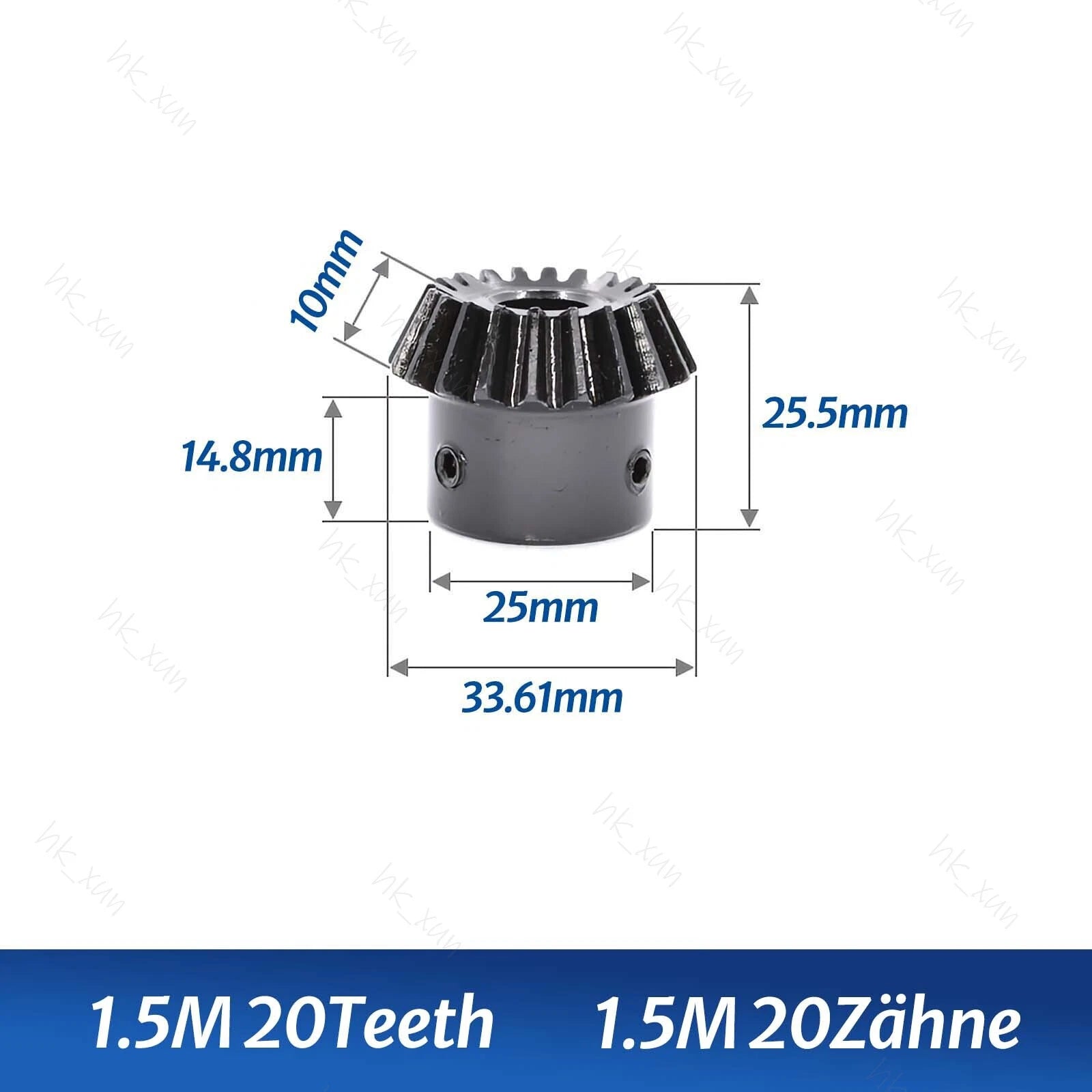1/1.5/2 Mod 15-40 Tooth 1:2 Metal Motor Bevel Gears 90° Pairing Gear 45# Steel
