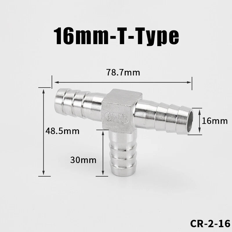 Stainless Steel BSP Hose Tail Connector Fitting — Y / L / T / Inline Type