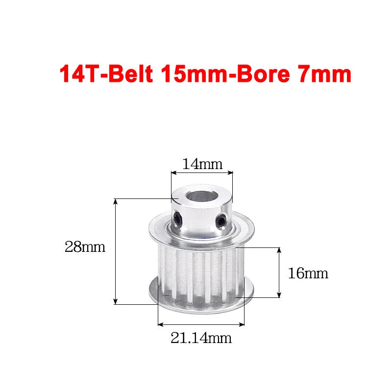 5M Timing Belt Pulley 10T 12T 14T 15T 16T 18T Bore 5mm-12mm for 15mm Width Belt