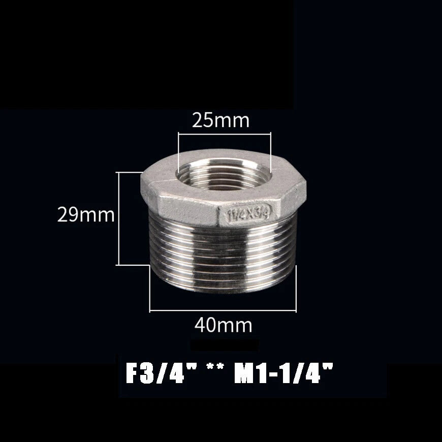 BSP Male to Female Reducing Bush Stainless Steel Pipe Fitting Adapter