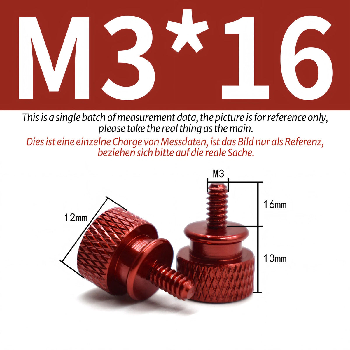 M3 Knurled Thumb Screws – Colorful Aluminum Alloy Hand-Tighten Grip Bolts