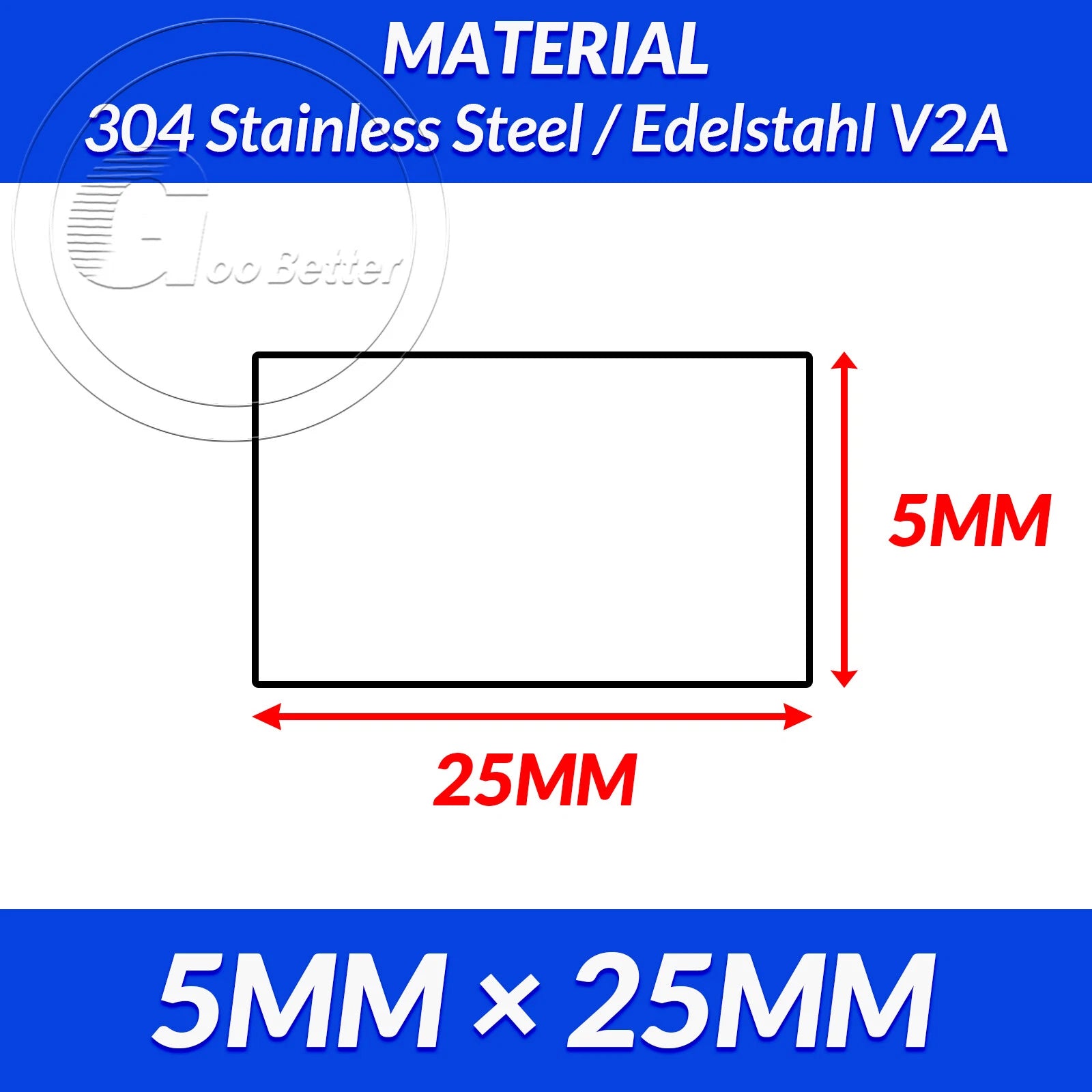 304 A2 Stainless Steel Flat Bar Metal Plate Strip Width 10MM-80MM Length 300MM