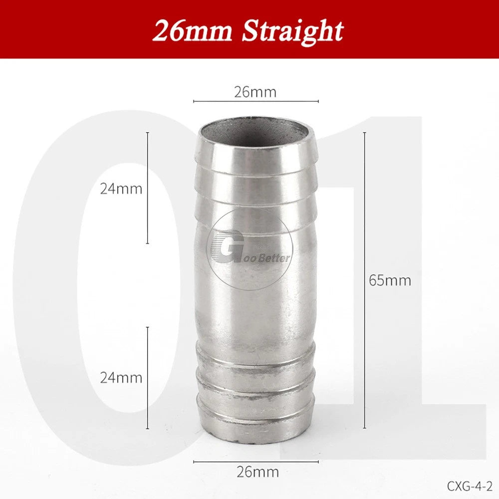 A2 Stainless Steel 8-41mm Barbed Hose Connector,Hosetail Pipe Air Water Oil Fuel