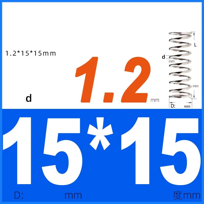 Compression Spring 1.2mm Wire Dia 14mm - 20mm OD Small Pressure Springs